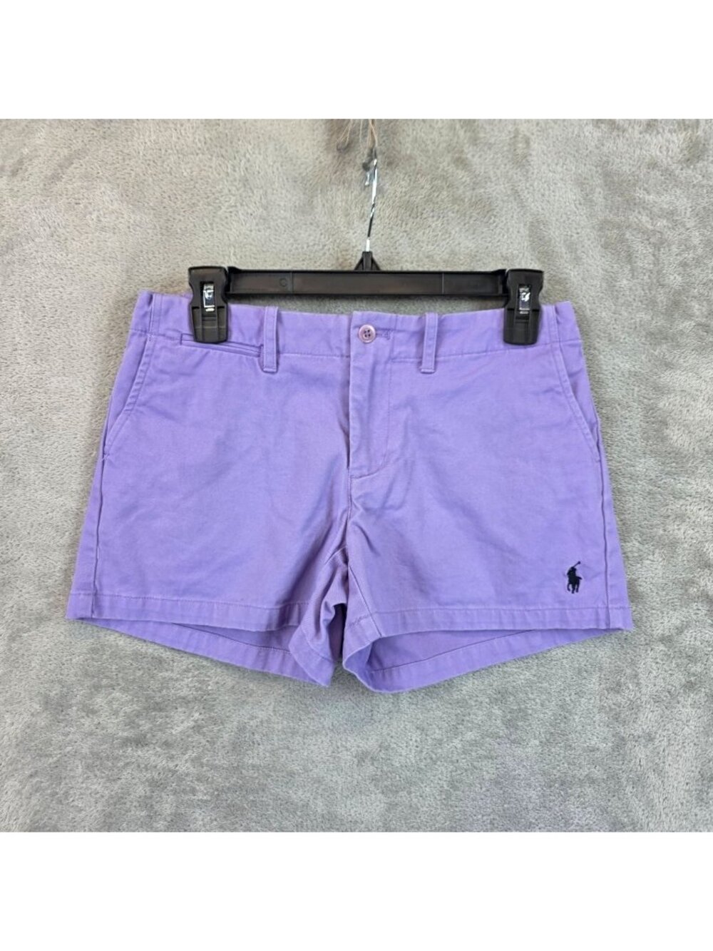 Ralph Lauren Sport Shorts Womens 2 Purple Chino Twill Embroidered Pony Casual